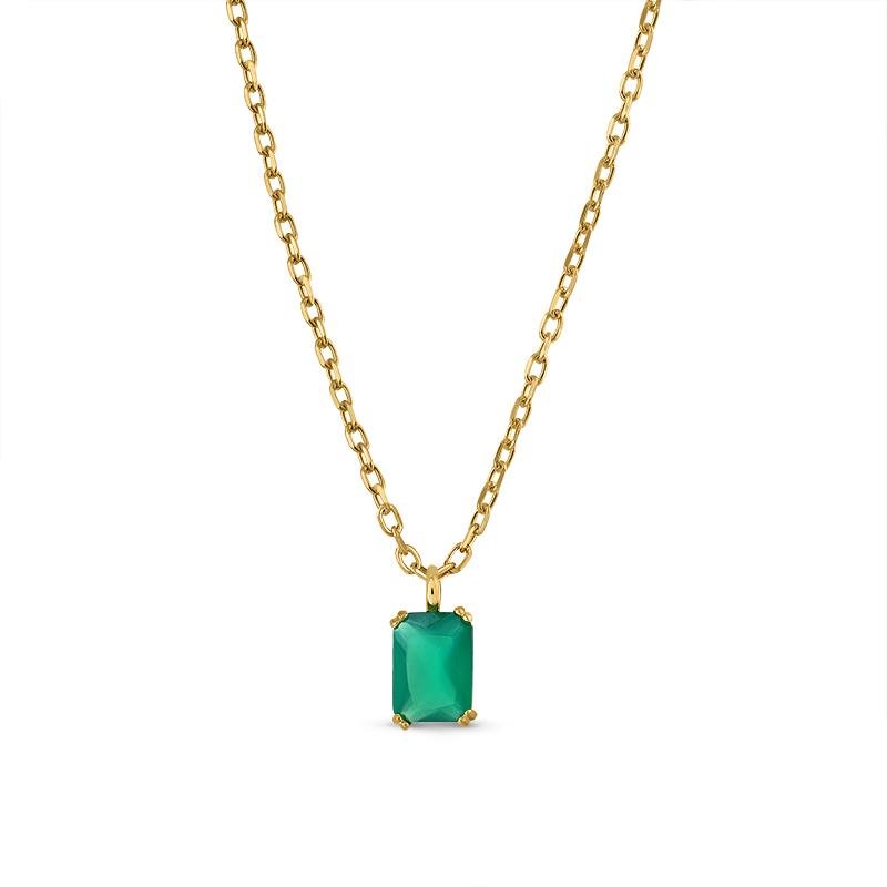 Colgante Mini Octagon Jade Oro | Joyería Online | Oui Petit