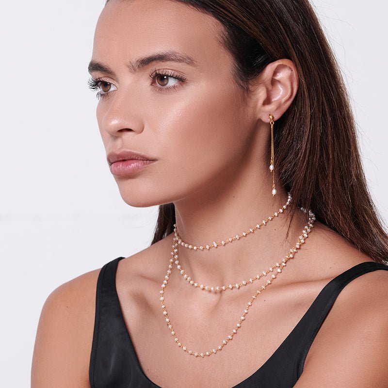 Pendientes Pearls Chain | Joyería Online | Oui Petit
